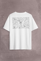 Matematik Fizik Formülü Denklem Sınav Sırt Ön Baskılı Oversize Tişört Unisex T-Shirt - Thumbnail