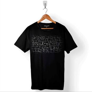 Matematik Geometri E=Mc2 Problem Denklem Baskılı Tişört Unisex T-Shirt