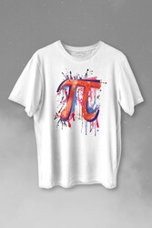 Matematik Sembölü Pi Sayısı 3,14 14 Mart Günü Baskılı Tişört Unisex T-shirt - Thumbnail