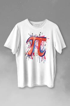 Matematik Sembölü Pi Sayısı 3,14 14 Mart Günü Baskılı Tişört Unisex T-shirt