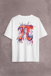 Matematik Sembölü Pi Sayısı 3,14 14 Mart Günü Sırt Ön Baskılı Oversize Tişört Unisex T-Shirt - Thumbnail