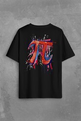 Matematik Sembölü Pi Sayısı 3,14 14 Mart Günü Sırt Ön Baskılı Oversize Tişört Unisex T-Shirt - Thumbnail