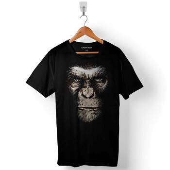 Maymunlar Cehennemi Caesar Evrim Evolution Maymun War Planet Apes Baskılı Tişört Unisex T-Shirt