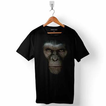 Maymunlar Cehennemi Caesar Evrim Evolution Maymun War Planet Apes Baskılı Tişört Unisex T-Shirt