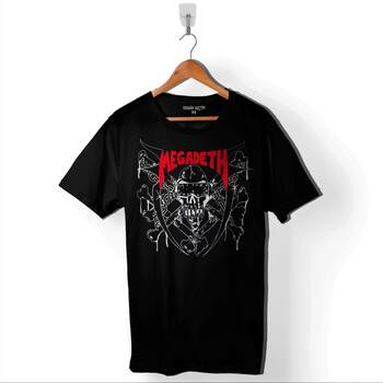 Megadeth 1983 Kırmızı Dave Mustaine Heavy Metal Baskılı Tişört Unisex T-Shirt