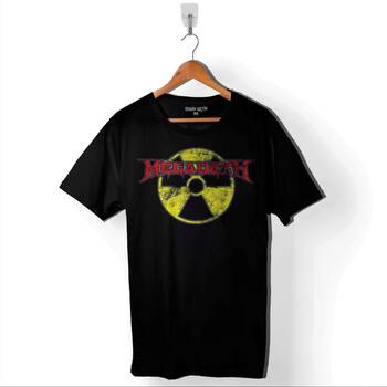 Megadeth Radio Actıve Kırmızı Dave Mustaine Baskılı Tişört Unisex T-Shirt