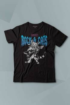 Meowtallica Rock Cat Metallica Gitar Kedi Kısa Kollu Baskılı T-shirt Çocuk Tişört