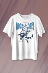 Meowtallica Rock Cat Metallica Gitar Kedi Kısa Kollu Baskılı T-shirt Unisex Tişört - Thumbnail