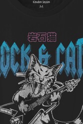 Meowtallica Rock Cat Metallica Gitar Kedi Kısa Kollu Baskılı T-shirt Unisex Tişört - Thumbnail