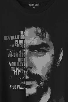 Metal Poster Ernosto Che Guevara Hafl Face Yarım Yüz Baskılı Tişört Unisex T-Shirt