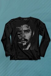 Metal Poster Ernosto Che Guevara Hafl Face Yarım Yüz Uzun Kollu Tişört Baskılı T-Shirt - Thumbnail