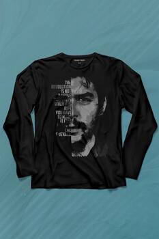 Metal Poster Ernosto Che Guevara Hafl Face Yarım Yüz Uzun Kollu Tişört Baskılı T-Shirt