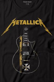 Metallica Iron Cross Gitar Baskılı Tişört Çocuk T-shirt