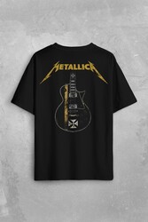 Metallica Iron Cross Gitar Sırt Ön Baskılı Oversize Tişört Unisex T-Shirt - Thumbnail