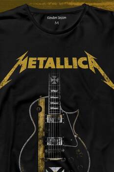 Metallica Iron Cross Gitar Uzun Kollu Tişört Baskılı T-Shirt