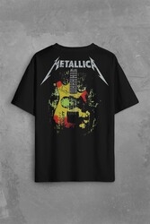 Metallica Kirk Ouija Board Guitar Rock Gitar Sırt Ön Baskılı Oversize Tişört Unisex T-Shirt - Thumbnail