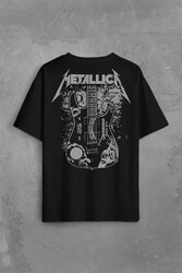 Metallica Kirk Ouija Board Guitar Rock Gitar Sırt Ön Baskılı Oversize Tişört Unisex T-Shirt - Thumbnail