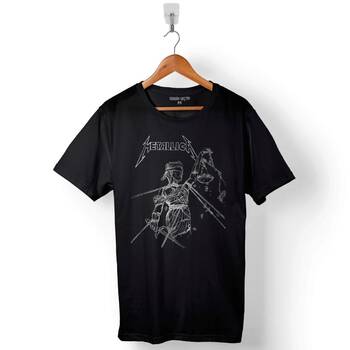 Metallica Logo And Justice For All Baskılı Tişört Unisex T-Shirt