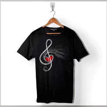 Metallica Müzik Nota Sol Anahtarı Music Baskılı Tişört Unisex T-Shirt