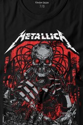 Metallica Rock Music Metal Skull Kuru Kafa James Lars Kırk Robert Baskılı Tişört Çocuk T-shirt - Thumbnail