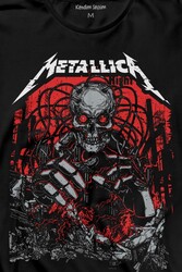 Metallica Rock MusicMetal Skull Kuru Kafa James Lars Kırk Robert Uzun Kollu Tişört Baskılı T-Shirt - Thumbnail