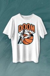 Mf Doom Basketbol Hip Hop Maske Baskılı Tişört Unisex T-shirt - Thumbnail