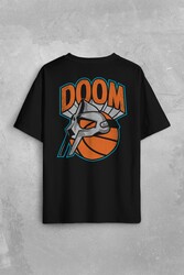 Mf Doom Basketbol Hip Hop Maske Sırt Ön Baskılı Oversize Tişört Unisex T-Shirt - Thumbnail