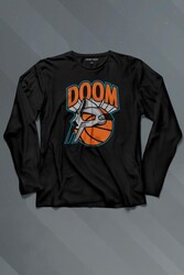 Mf Doom Basketbol Hip Hop Maske Uzun Kollu Tişört Baskılı T-Shirt - Thumbnail