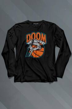 Mf Doom Basketbol Hip Hop Maske Uzun Kollu Tişört Baskılı T-Shirt