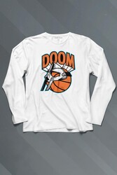 Mf Doom Basketbol Hip Hop Maske Uzun Kollu Tişört Baskılı T-Shirt - Thumbnail