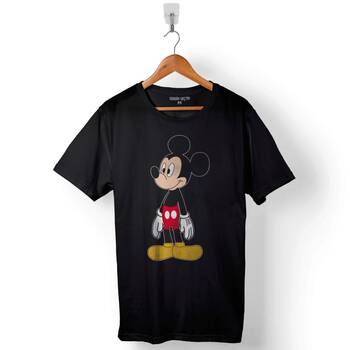 Mickey Mouse Mıkı Logo Baskılı Tişört Unisex T-Shirt