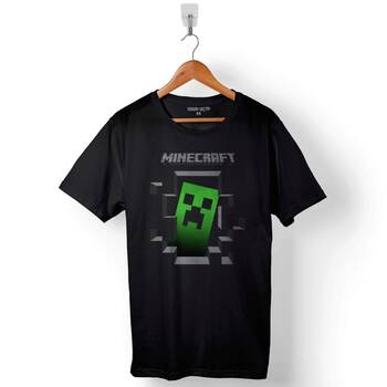 Minecraft Creeper Inside Baskılı Tişört Unisex T-Shirt