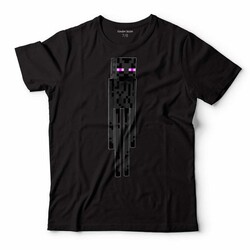 Minecraft Tişört Enderman Black Ender Man Siyah Baskılı Çocuk T-shirt - Thumbnail