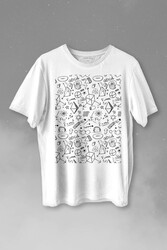 Minimal Drawing Çizim Geometrik Baskılı Tişört Unisex T-shirt - Thumbnail