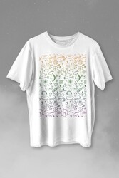 Minimal Drawing Çizim Geometrik Renk Baskılı Tişört Unisex T-shirt - Thumbnail