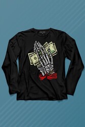 Money My Pocket Uzun Kollu Tişört Baskılı T-Shirt - Thumbnail