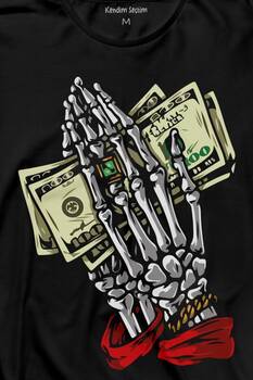 Money My Pocket Uzun Kollu Tişört Baskılı T-Shirt