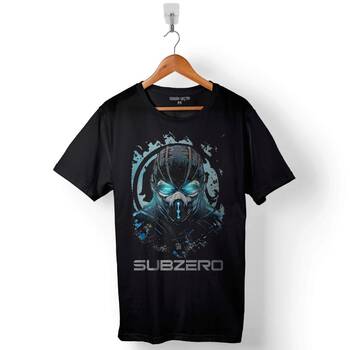 Mortal Kombat Sub Zero Logo Baskılı Tişört Unisex T-Shirt