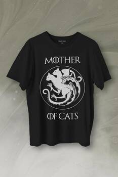 Mother Of Cats Mom Kedi Annesi Hayvansever Veteriner Mommy Baskılı Tişört Unisex T-Shirt