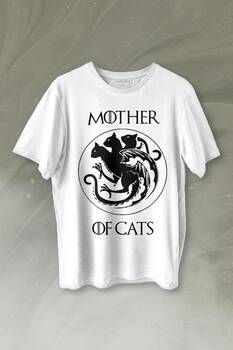 Mother Of Cats Mom Kedi Annesi Hayvansever Veteriner Mommy Baskılı Tişört Unisex T-shirt