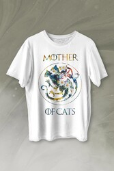 Mother Of Cats Mom Kedi Annesi Hayvansever Veteriner Mommy Baskılı Tişört Unisex T-shirt - Thumbnail