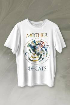 Mother Of Cats Mom Kedi Annesi Hayvansever Veteriner Mommy Baskılı Tişört Unisex T-shirt