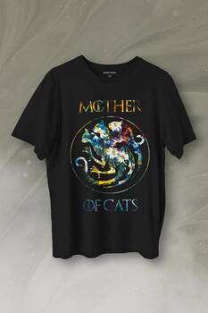 Mother Of Cats Mom Kedi Annesi Hayvansever Veteriner Mommy Baskılı Tişört Unisex T-Shirt