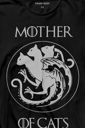 Mother Of Cats Mom Kedi Annesi Hayvansever Veteriner Mommy Uzun Kollu Tişört Baskılı T-Shirt - Thumbnail