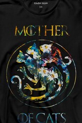 Mother Of Cats Mom Kedi Annesi Hayvansever Veteriner Mommy Uzun Kollu Tişört Baskılı T-Shirt - Thumbnail