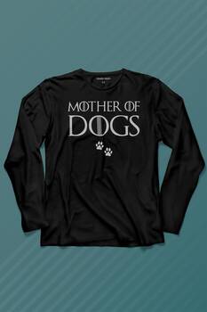 Mother Of Dog Mam Köpek Babası Hayvansever Veteriner Uzun Kollu Tişört Baskılı T-Shirt