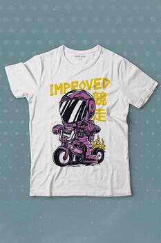 Motor Bike Kide Motocross Improved Japanese Japonca Baskılı Tişört Çocuk T-shirt