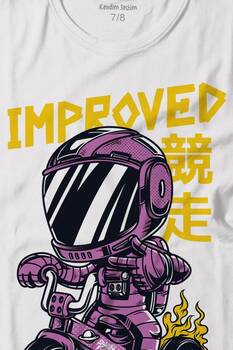 Motor Bike Kide Motocross Improved Japanese Japonca Baskılı Tişört Çocuk T-shirt