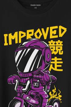 Motor Bike Kide Motocross Improved Japanese Japonca Baskılı Tişört Unisex T-Shirt