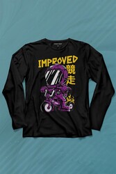 Motor Bike Kide Motocross Improved Japanese Japonca Uzun Kollu Tişört Baskılı T-Shirt - Thumbnail